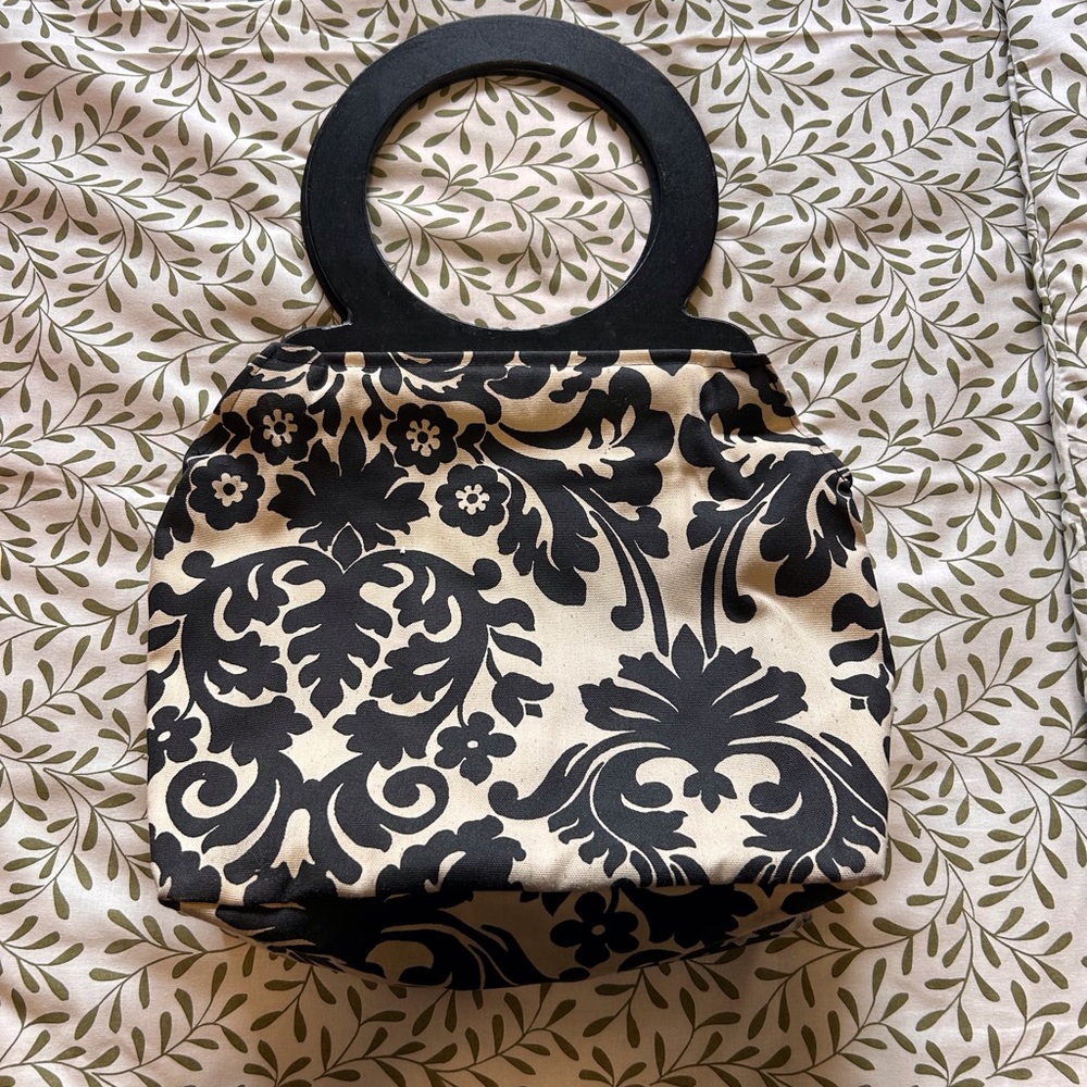 Elegant Black and Cream Women's Handbag